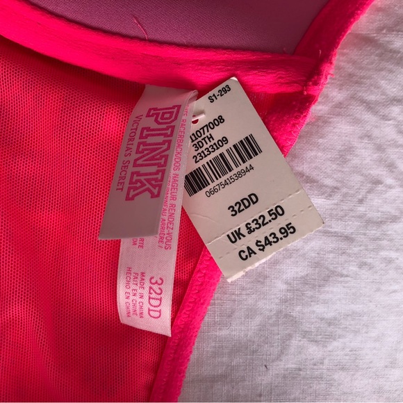 NWT Victoria’s Secret PINK lace push-up racerback bra - Picture 3 of 4